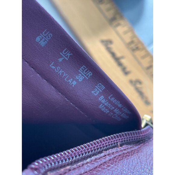 Franco Sarto Skylar Ankle Boot Size 6 Burgundy Leather Block Heel Western Boho - Picture 7 of 9